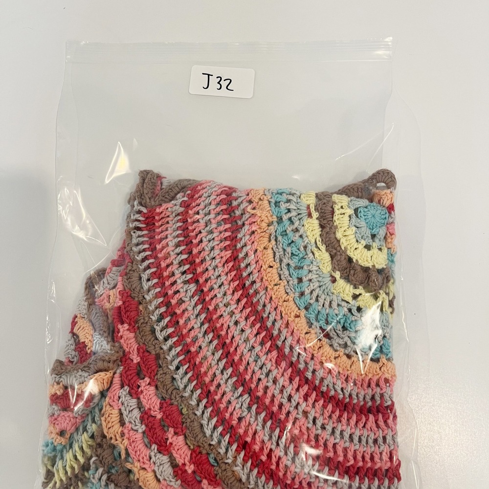 American Rag Multicolor Crochet Open Front Vest Boho Festival Hippie - Size M/L - Picture 6 of 6